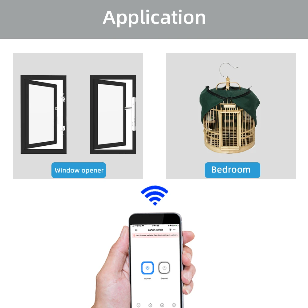 Módulo esperto do interruptor de ewelink 2ch wifi para o motor dc da cortina da porta de rolamento, 12v 24v 32v, relé de 2 canais rf433 para a casa do google alexa