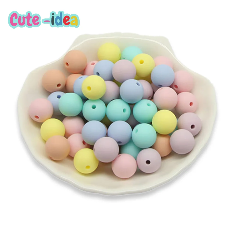 

Cute-Idea 500pcs 9mm silicone Beads teether baby product teething safe pacifier chain BPA Free handmade DIY nursing accessories