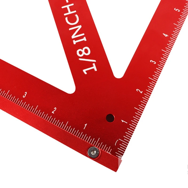 K1KA Practical Aluminum Alloy Triangular Angle Ruler 16 Inch Woodworking Measure Tool 45/90 Degrees Gauge with Precise Scale