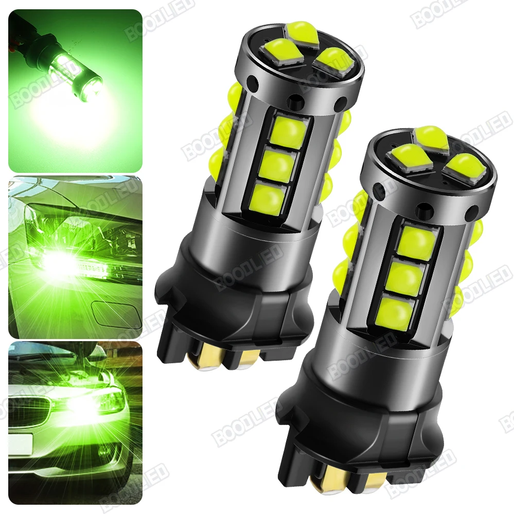 Canbus PW24W PWY24W LED Bulbs 10W 2500LM For Audi BMW Volkswagen Turn Signal/DRL Amber Green.