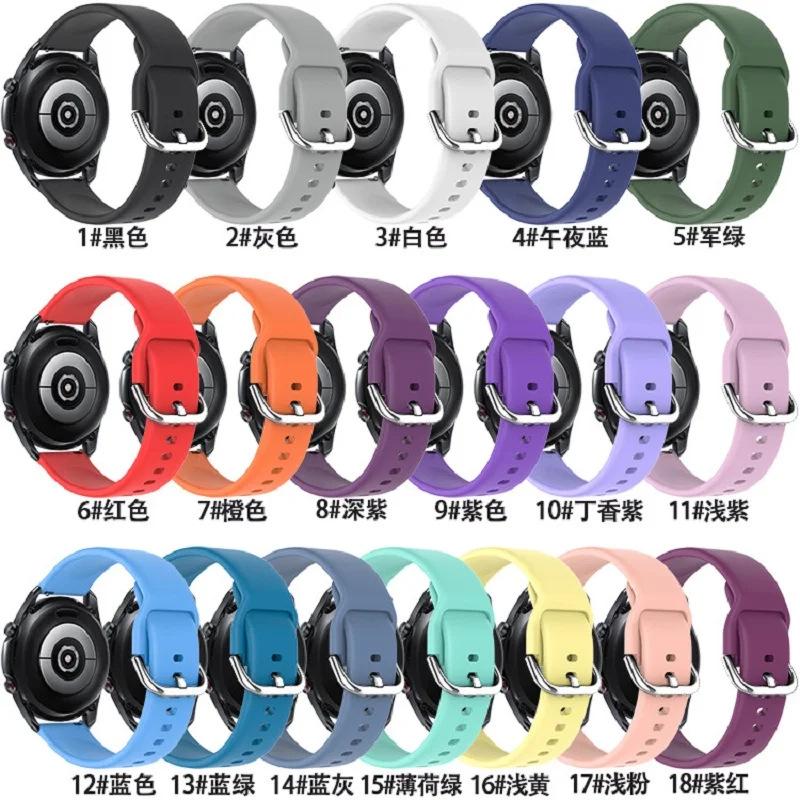 

Suitable for Huawei Xiaomi Watch Band Garmin 4 Samsung Galaxy Watch3 Silicone Reverse Buckle Strap Men's Size Women's Size