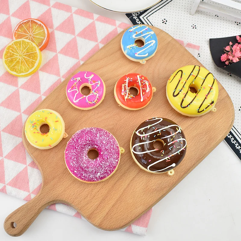 1pc Cute Artificial Donut Ice Cream Cake Dessert Fake Food Simulation Cake Model Tea Table Decor Ice Cream Food Photography Prop