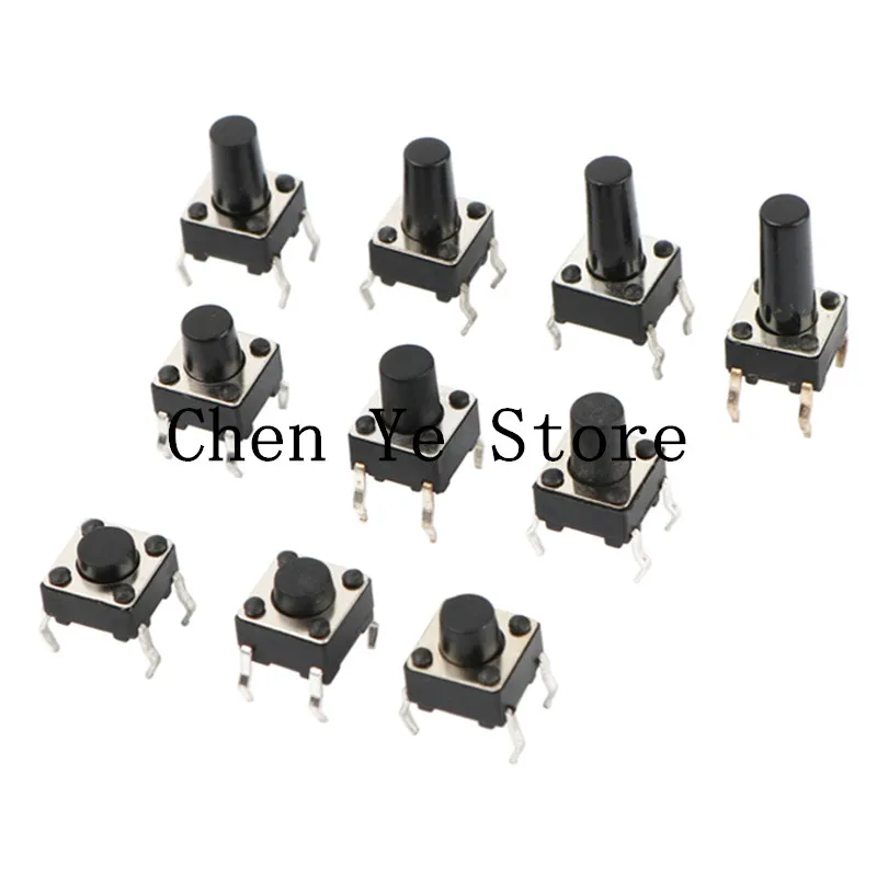 

Free Shipping1000PCS 6*6*6.5H Tact Switch Tactile Push Button Switch Height 6.5MM 6X6X6.5MM DIP 4Pin micro switch 6x6