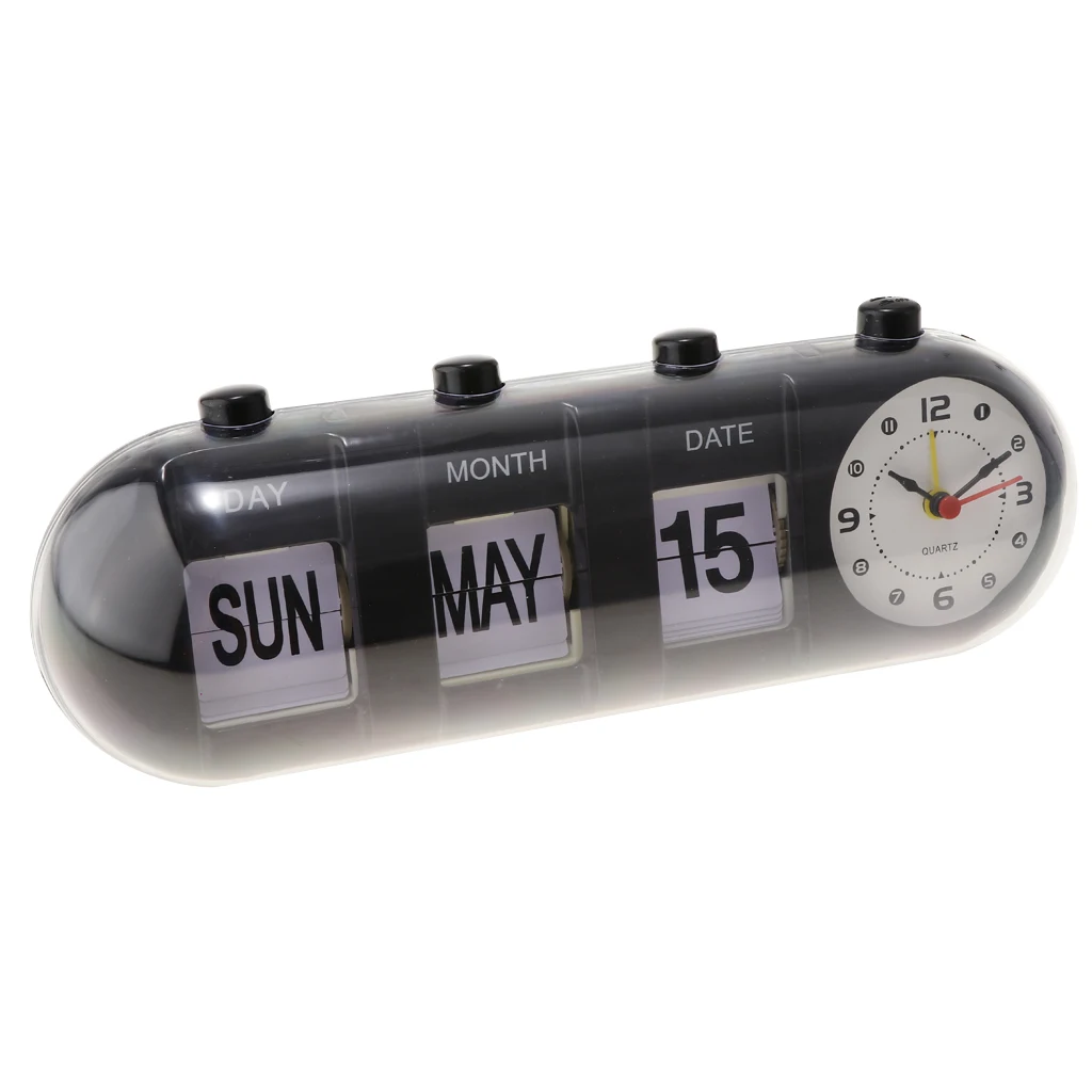 Creative Digital Auto Flip Down Clock Desk Stand Page Quartz Clock