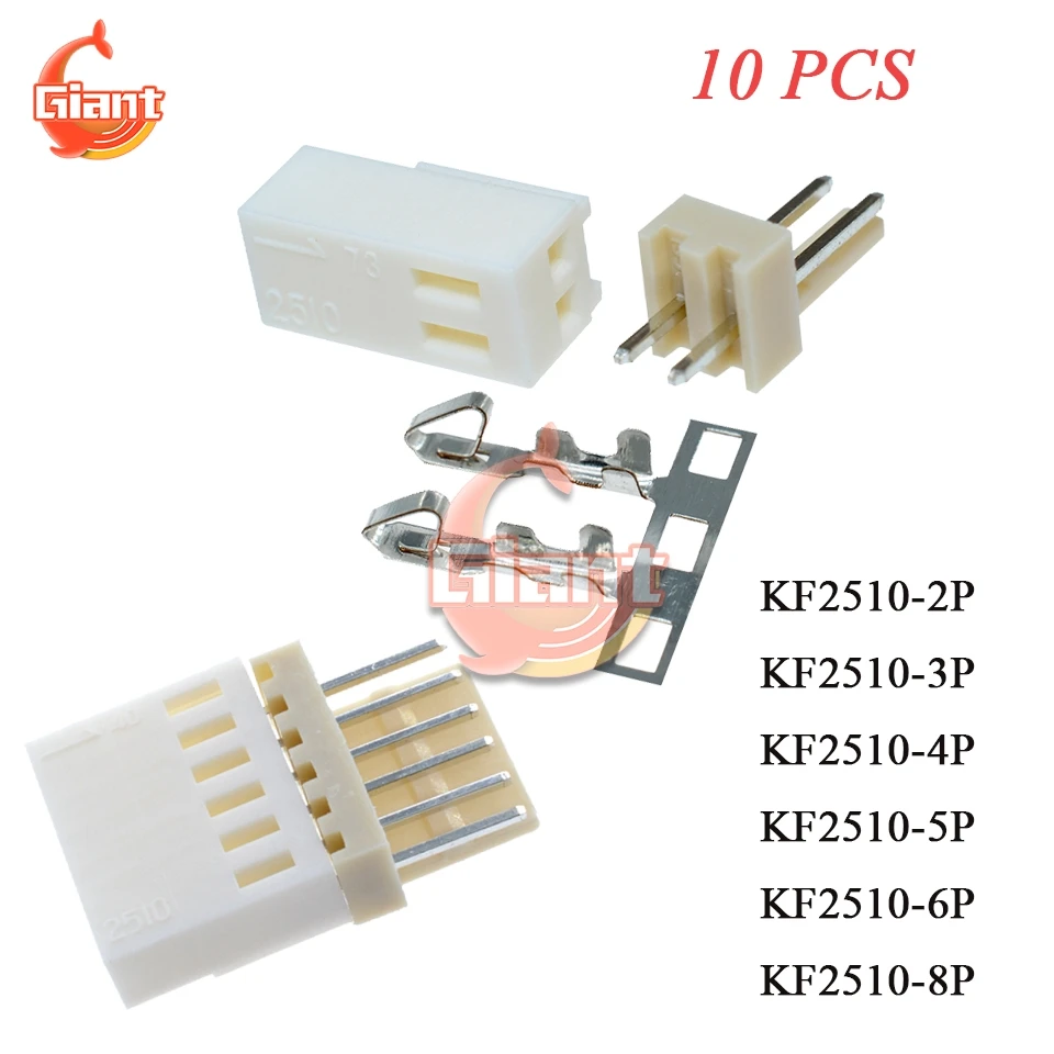 10PCS KF2510-2P KF2510-3P KF2510-4P KF2510-5P KF2510-6P KF2510-8P 2.54mm Pitch Terminal Housing Header Connectors DIY Kits 8 Pin