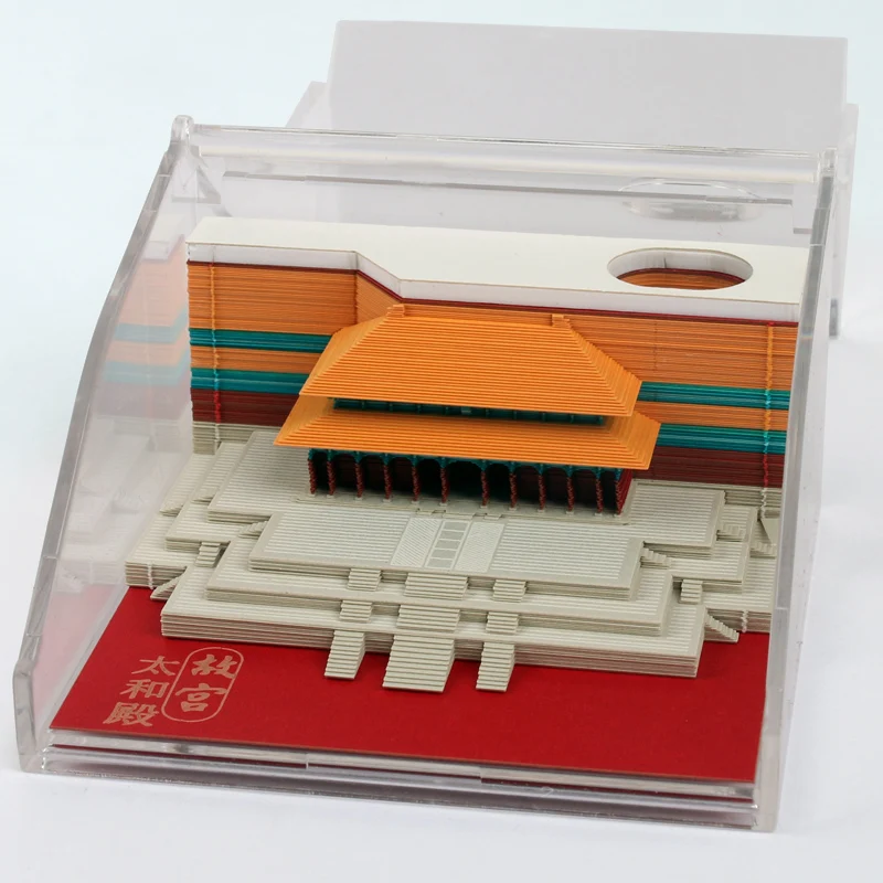 Vivid Beautiful Block 3D Memo Pads Chinese Style the Hall of Supreme Harmony 3D Paper Note