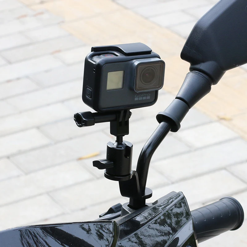 금속 자전거 오토바이 마운트 백미러 브래킷, GoPro SJCAM DJI Osmo 액션 카메라 액세서리용 라이딩 핸들 바 홀더