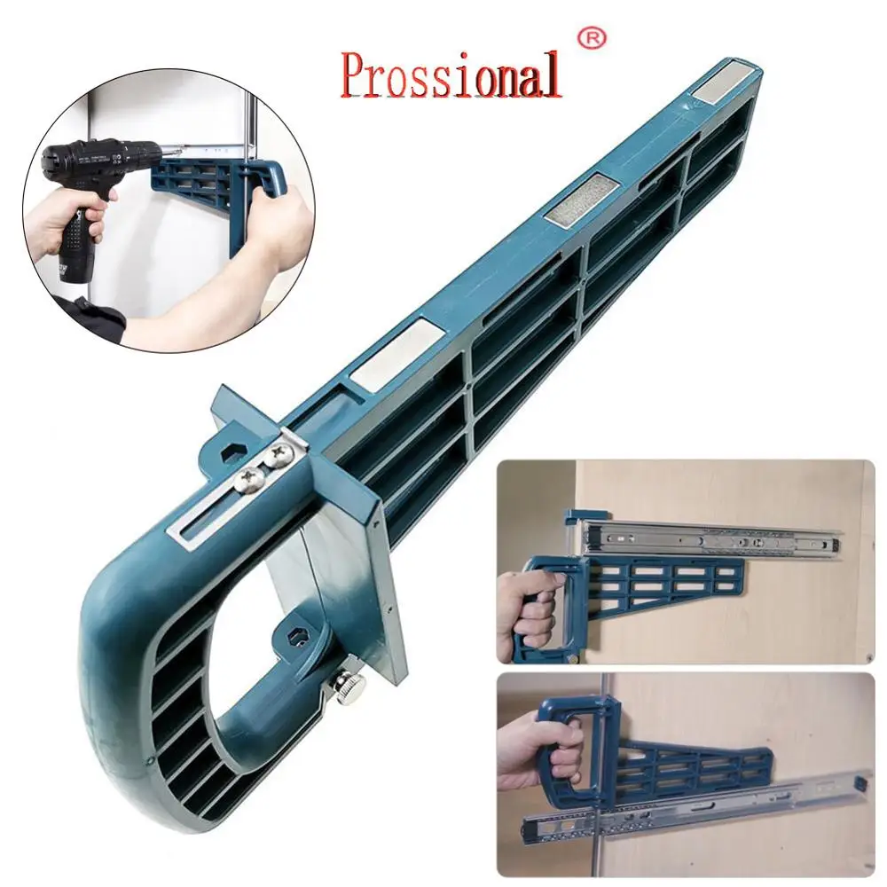 Gaveta Magnética Slide Jig Grupo Ferramenta de Montagem para Gabinete Extensão de Móveis Armário Hardware Instalar Guia Carpintaria