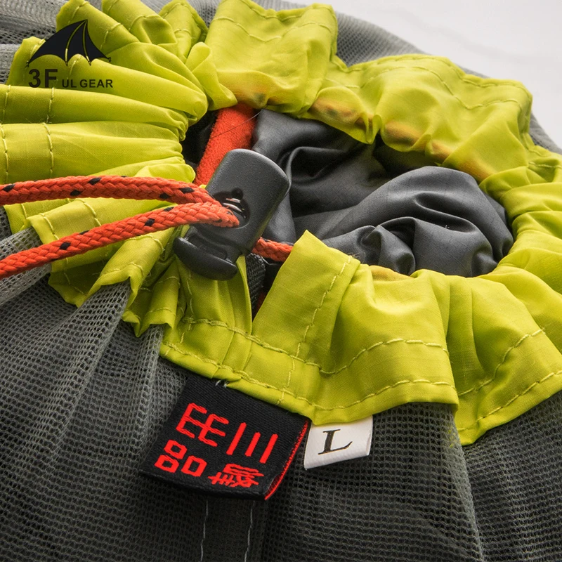 3F UL GEAR 3 size 28*13cm/36*17cm/45*20cm Ultra-light PU Coating Camping Outdoor Mesh Bag