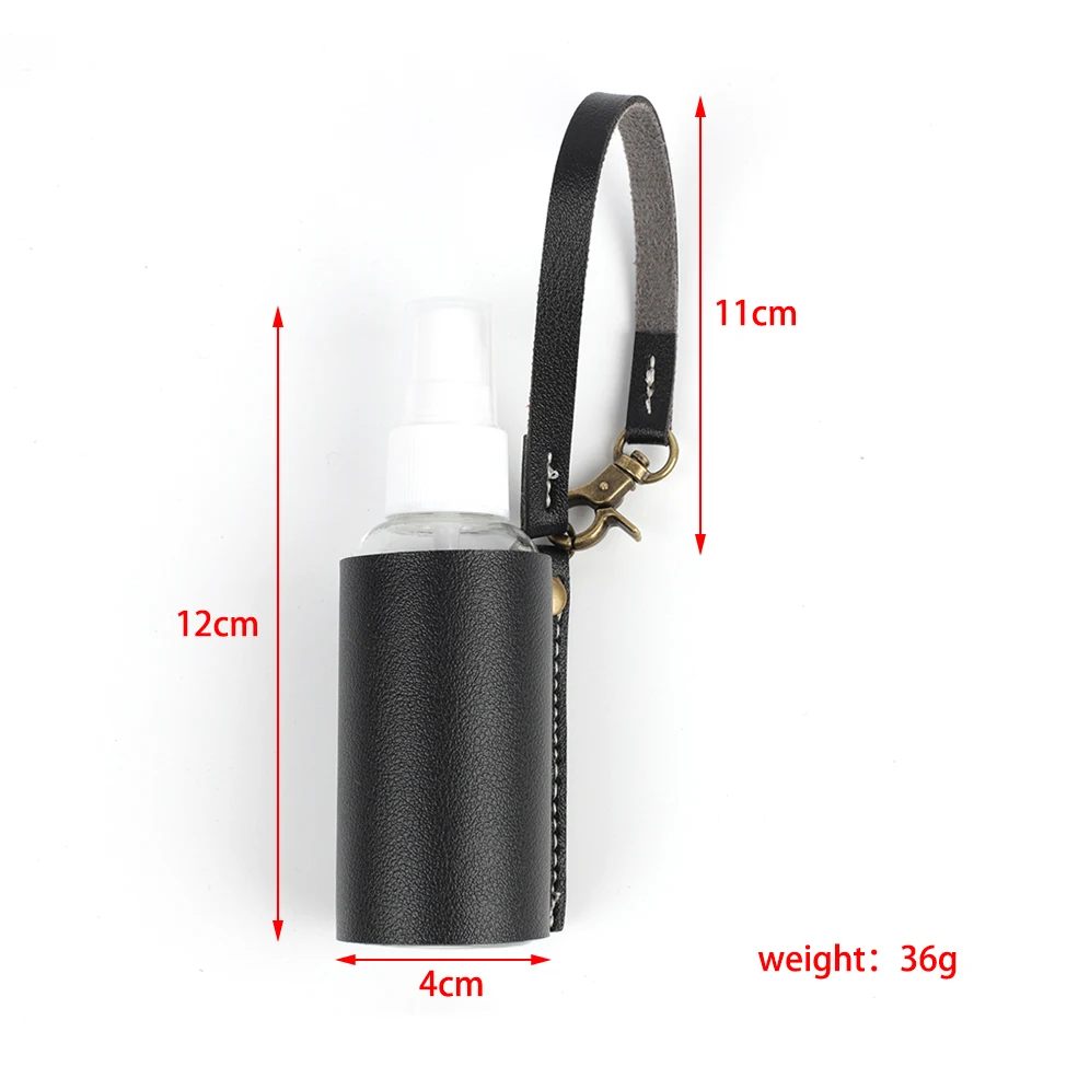 Trendy Leather Empty Portable Hand Sanitizer Spray Bottle Keychain Holder Reusable Bottle Hand Washing Storage Bottle 60ML