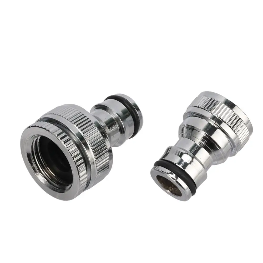 Conector de mamilo com rosca fêmea de 1/2 "3/4", adaptador de torneira de água cromado de latão, juntas de conexão rápida, acessórios para tubos