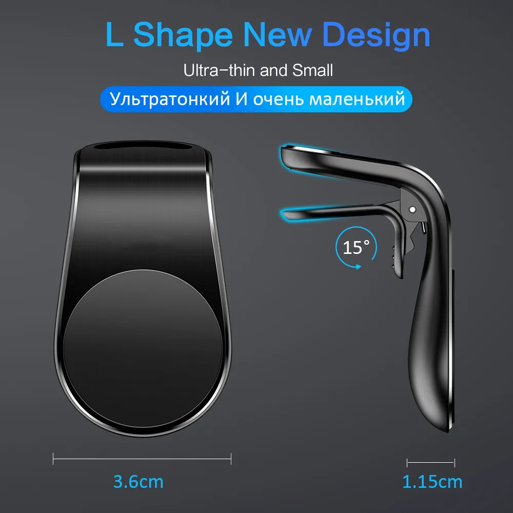 حامل هاتف خلوي معدني مغناطيسي للسيارة ، حامل بمشبك للتهوية ، لهاتف iPhone XS Max Xiaomi