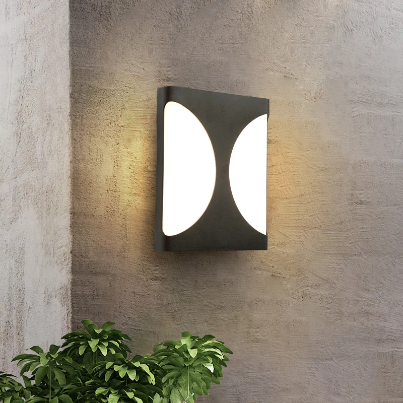 Modern 15W Outdoor LED Wall Lamps Simple Waterproof Plastic Garden Porch Sconces Balcony Home Exterior Wall Lighting Luminaire