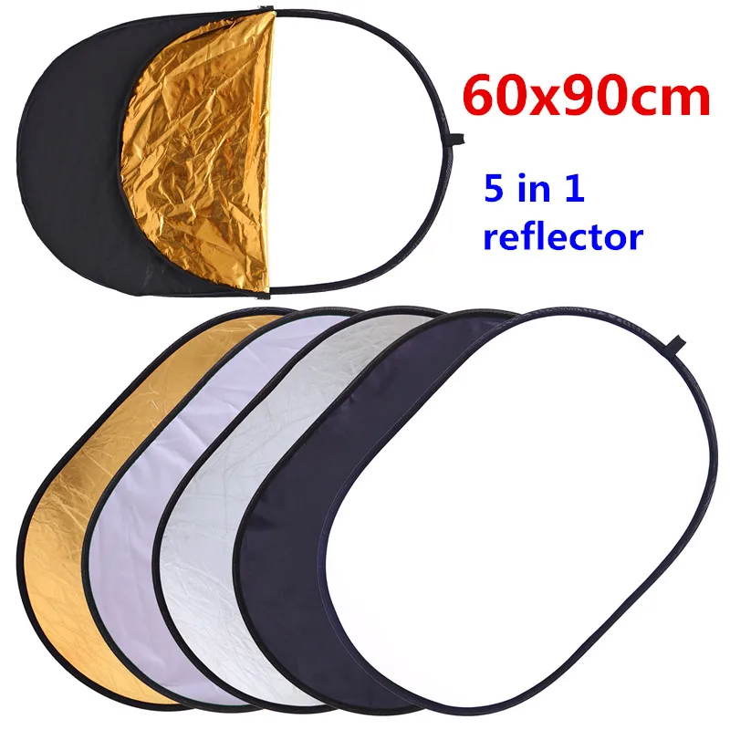 RYH 60x90cm 24''x35'' 5 in 1 Multi Disc Photography Studio Photo Oval Collapsible Light Reflector handhold portable photo disc