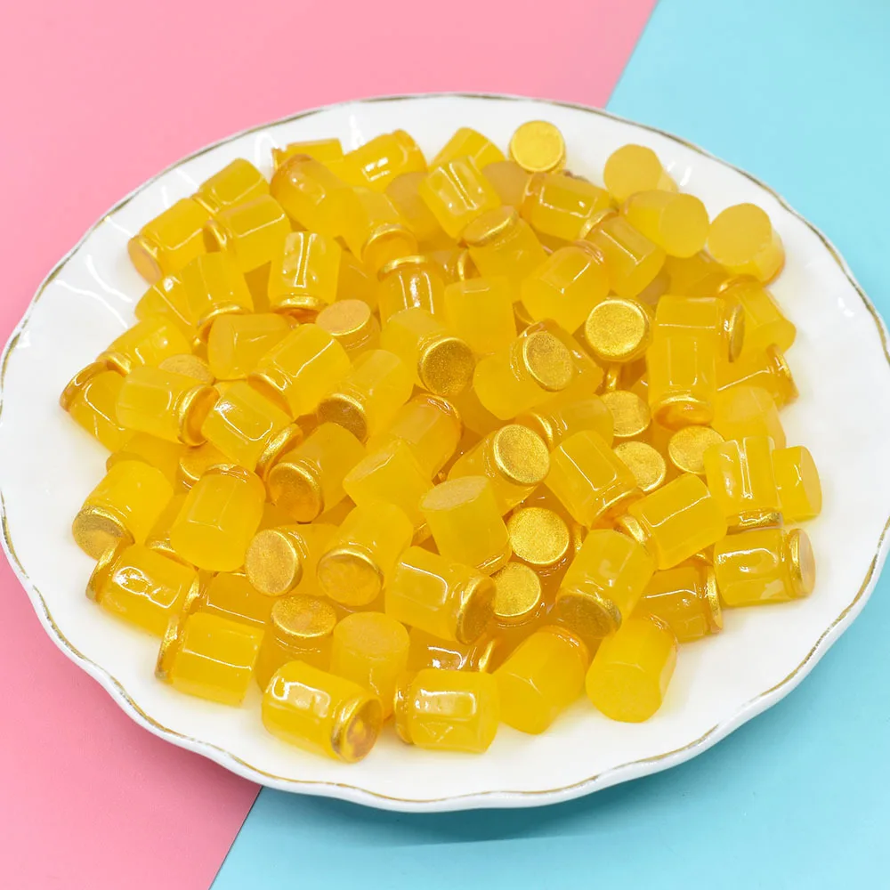 20Pcs Mini Resin Honey Jar Miniature Dollhouse Simulation Food Kawaii Cabochon Scrapbooking Decoration Parts Accessories