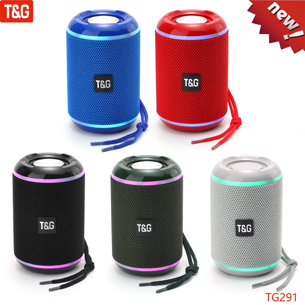 T&G TG291 NEW Portable Speaker Wireless Bluetooth Speakers Powerful High BoomBox Outdoor Bass HIFI TF FM Radio with LED Light