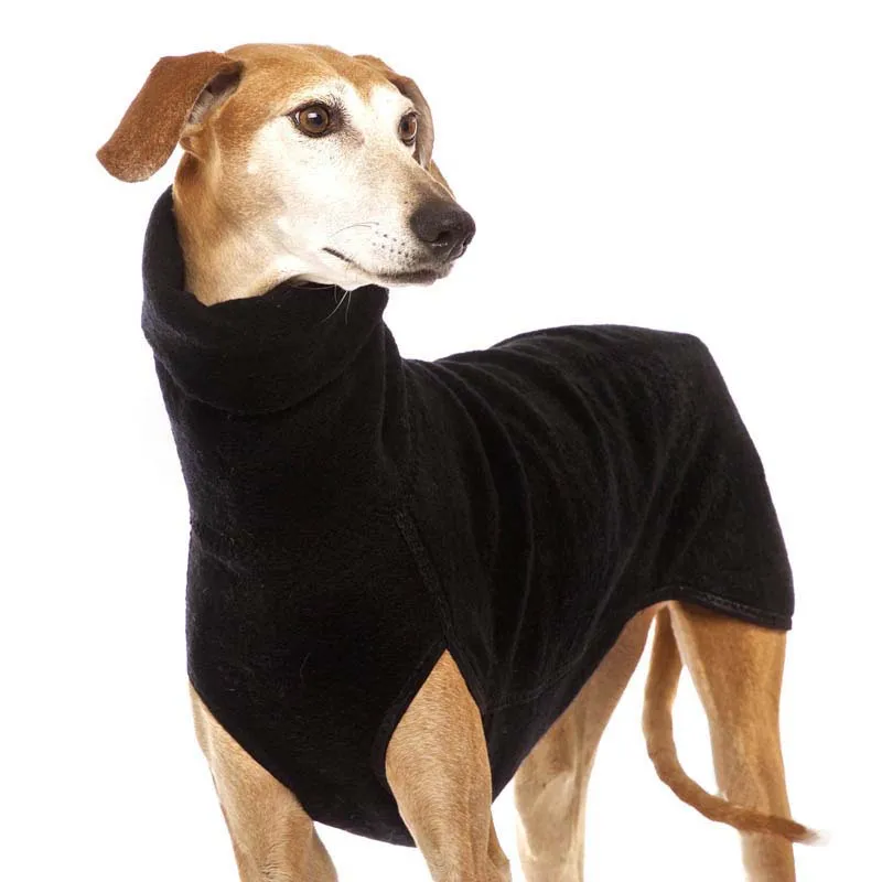 Greyhound Large Dog Clothes Autumn Turtleneck Shirt Whip Hound Stretch Fleece Vest Pet Pullover Coat for Small Medium Big Dogs