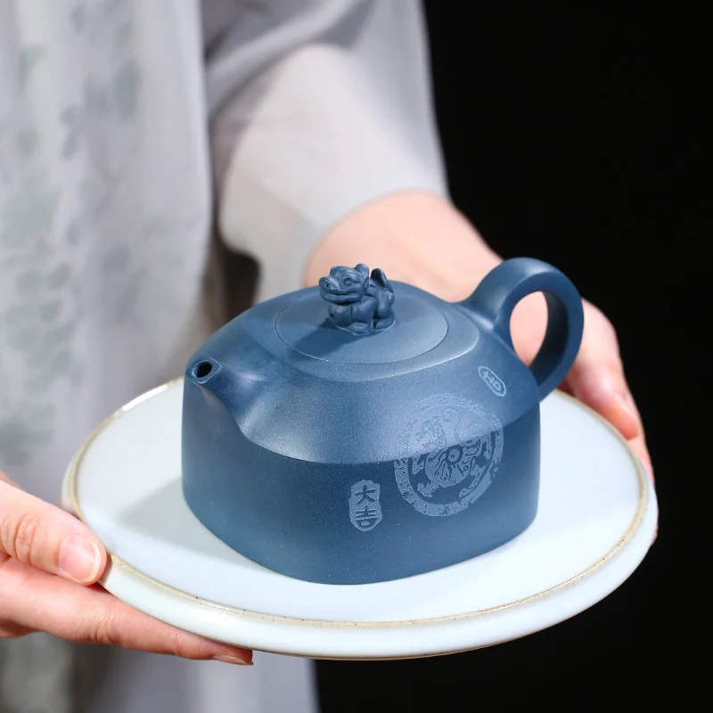 

|Yixing masters are recommended pure manual chlorite high-capacity sifang tenglong pot Fang Qi household teapot specials