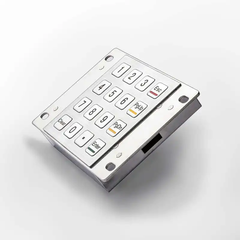 16 Keys Dot Matrix USB RS232 Metal Panel Mount Numeric Keypads for Access Entry Kiosk