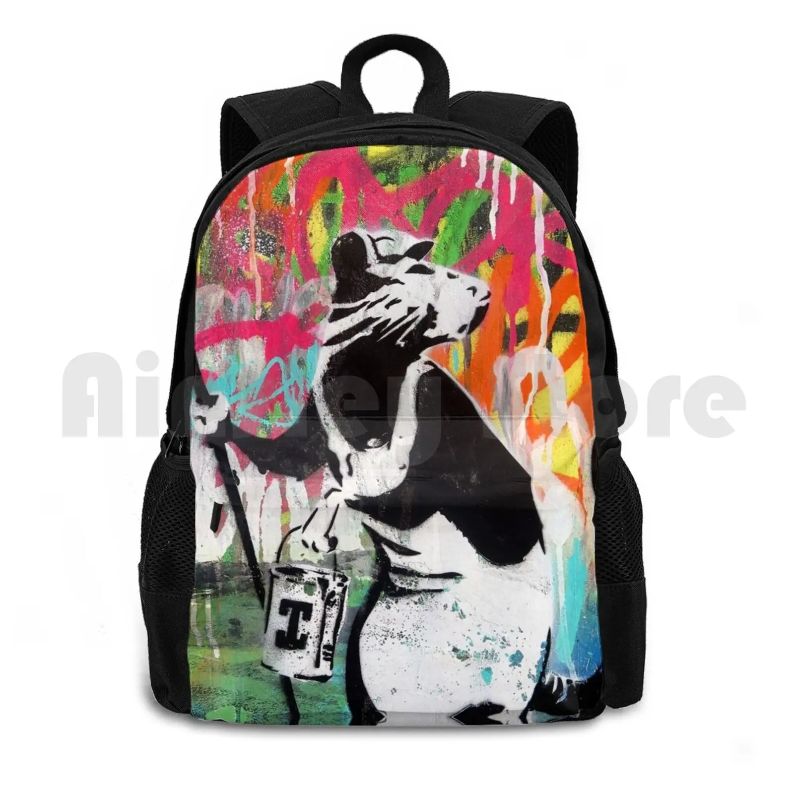 Banksy sıçan Graffiti sokak sanatı dünyanın en iyi sokak sanatçısı açık yürüyüş sırt çantası su geçirmez kamp seyahat Banksy