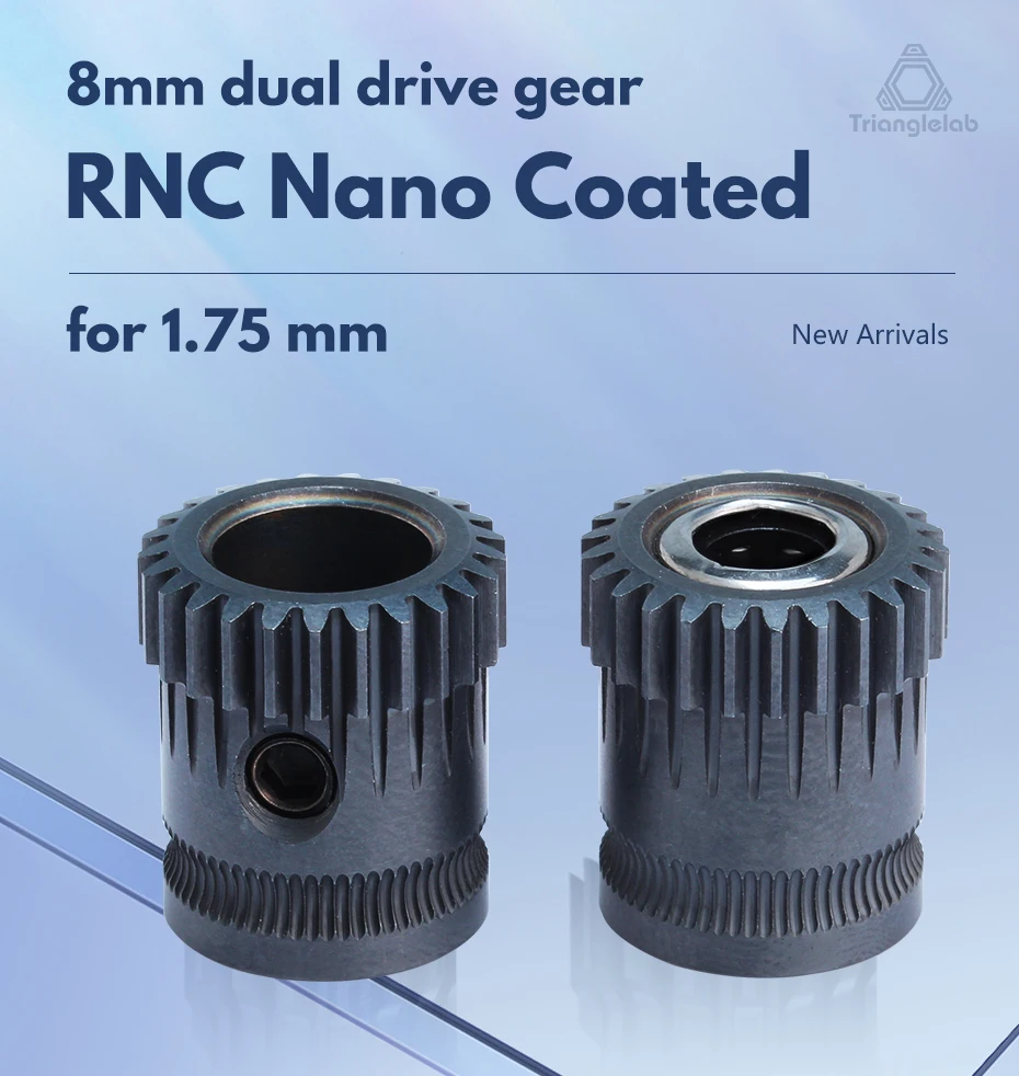 Trianglelab 1,75MM RNC Nano-beschichtetes ID 8mm Antriebszahnrad-Kit, Doppelantriebszahnrad für Orbiter Extruder V1.5 Bowden Extruder Kit – Detail 1