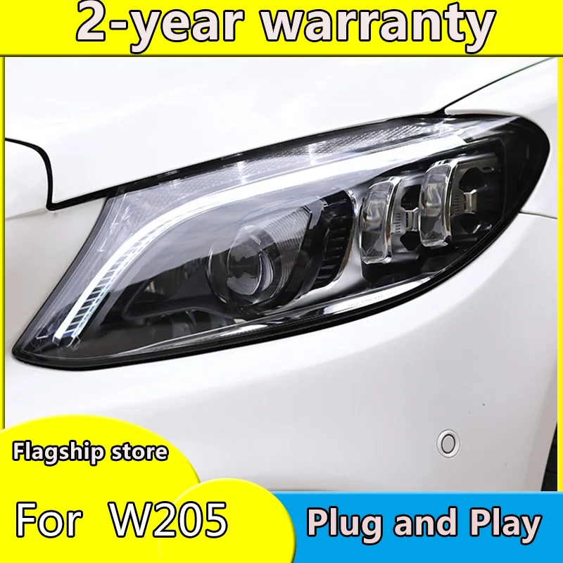 Car Styling Head Lamp for W205 Headlights 2014-2017 C300 C260 New All LED Headlight LED DRL Hid Bi Xenon Auto Accessories