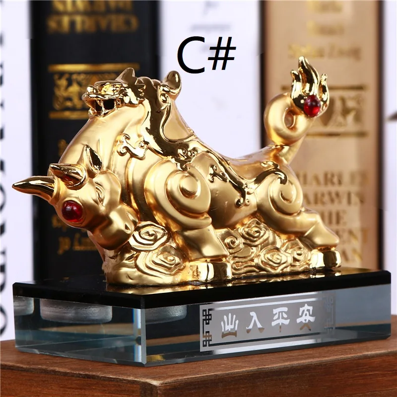 High quality Crystal Animals cow Perfume Seat Car interior decoration air freshener Feng Shui Mascot