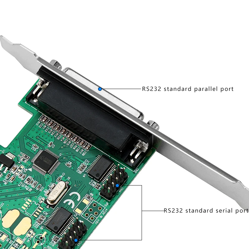 PCI-E to 2 Serial Ports+1 Parallel Port Riser Card 2 Ports DP9 RS232+25PIN PCIE to Serial and Parallel Card