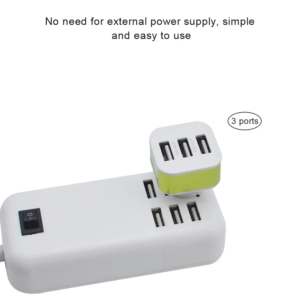 USB2.0 HUB عالية السرعة 3 منافذ المحمولة سبائك الألومنيوم ABS الهاتف الفاصل محولات تدوير التوصيل المحمولة لون عشوائي الساخن