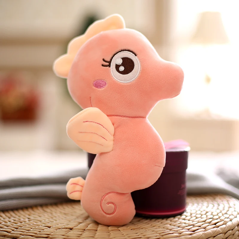 sweet shy seahorse lovely cartoon animal colors cute plush toy soft stuffed doll boy girl birthday Christmas gift 1pc