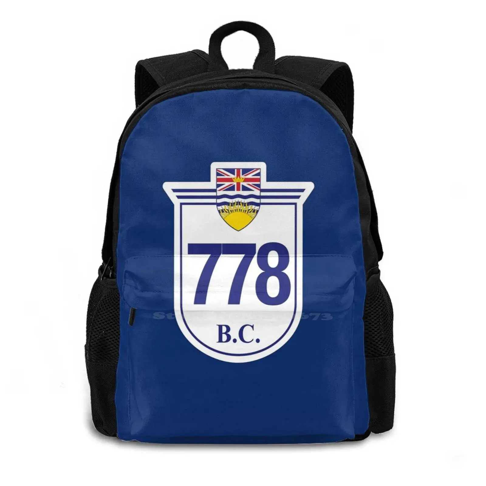 British Provincial Highway 778 ( Area Code 778 ) Large Capacity School Backpack Laptop Travel Bags 778 Area Code British Canada