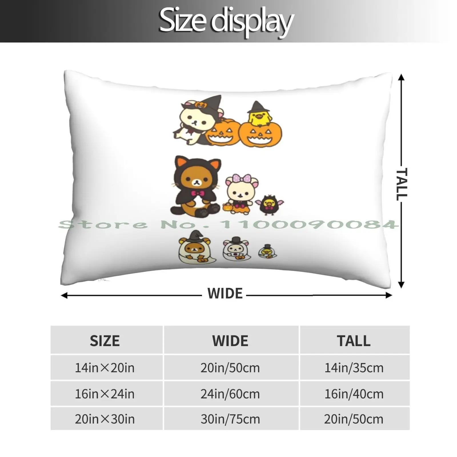 Rilakkuma Halloween Pillow Case 20x30 50*75 Sofa Bedroom Pets Characters Wild Nature Baby Animals Cute Kids Happy Mammal Toru