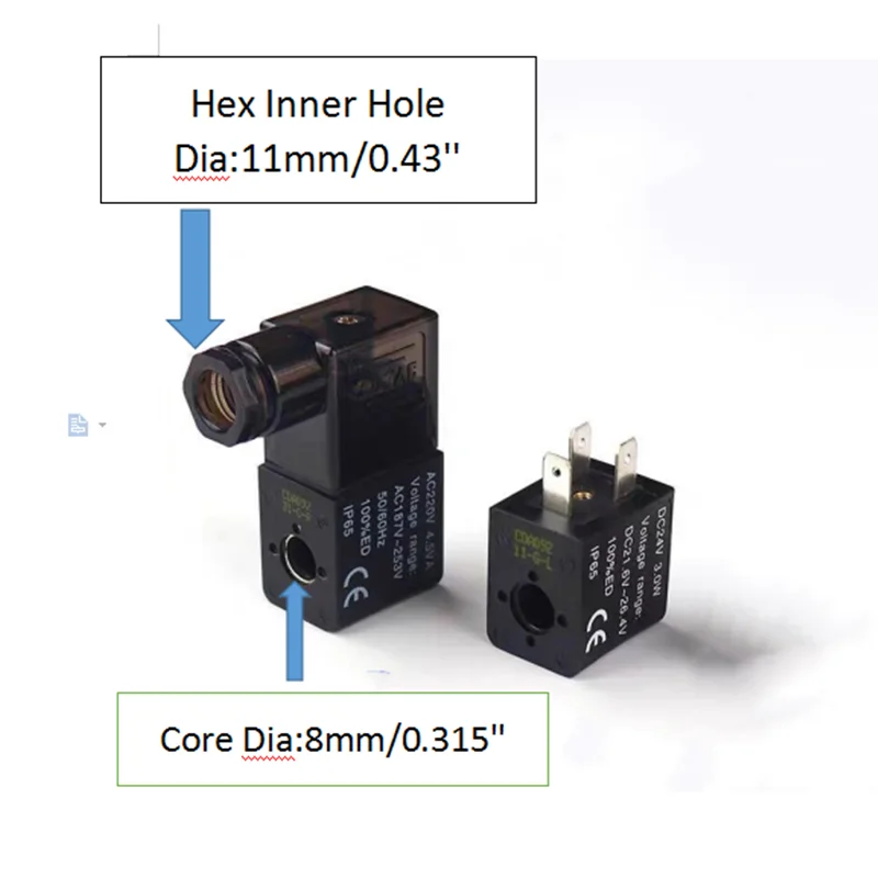 Electrical Part AC 220V 6.0VA 50/60Hz Pneumatic Solenoid Valve Coil 4V210 DC 12V/24V AC 24V/36V/110V/220V/380V Coil