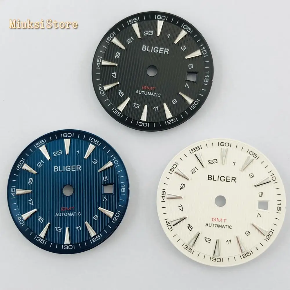 1PCS 31mm sterile blue black silver watch dial fit ETA 2836/2824 DG2813/3804 Miyota 8215 821A 8205 automatic movement P951