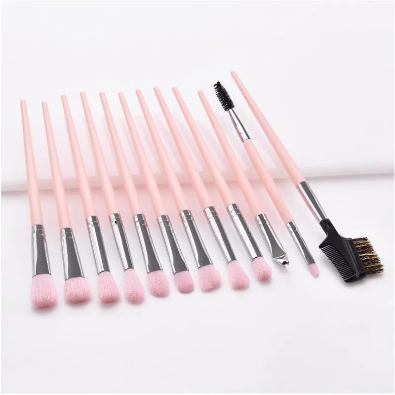 SAIANTTH – pinceaux de maquillage en bois pour les yeux, peigne à sourcils, cils bouclés, Eyeliner, fard à paupières, brosse de Base, ensemble d'outils cosmétiques de beauté, 12 pièces