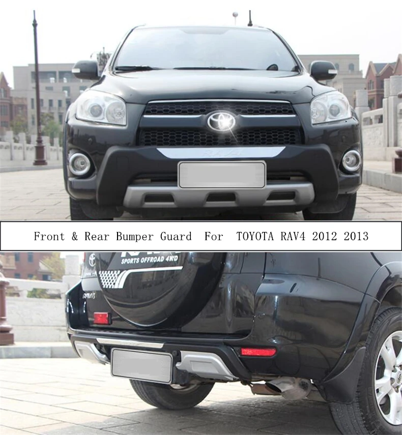 

For TOYOTA RAV4 2012 2013 Front & Rear Bumper Guard Plate Protector Anti-impact High Quality ABS Auto Accessories