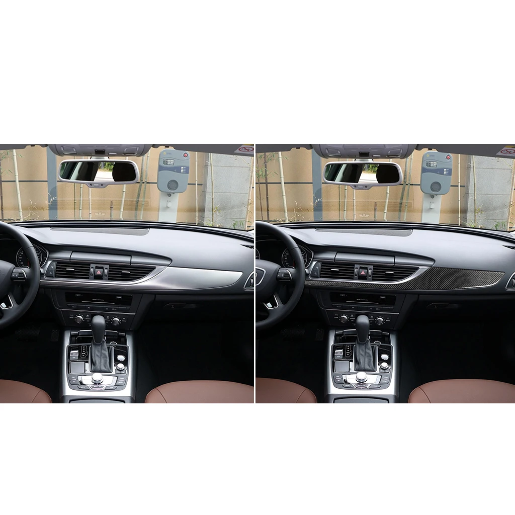 For Audi A6 S6 C7 A7 S7 4G8 2011-2018 Accessories Carbon Fiber Interior Center Console Car Dashboard Trim Strip Cover Sticker