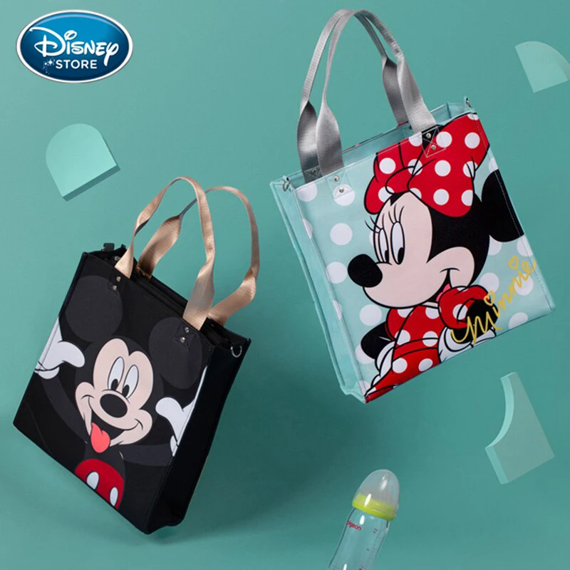 Disney mais novo bebê fralda tote saco maternidade mamãe à prova dwaterproof água bolsa para cuidados com o bebê multifuncional moda mickcy sacos