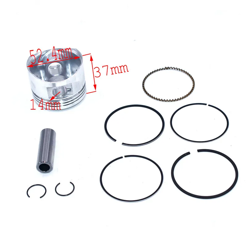 52.4mm 125CC Piston Kit Engine Parts Piston Ring Pin Circlip for Lifan S125 LF Dirt Pit Bike Motorcycle