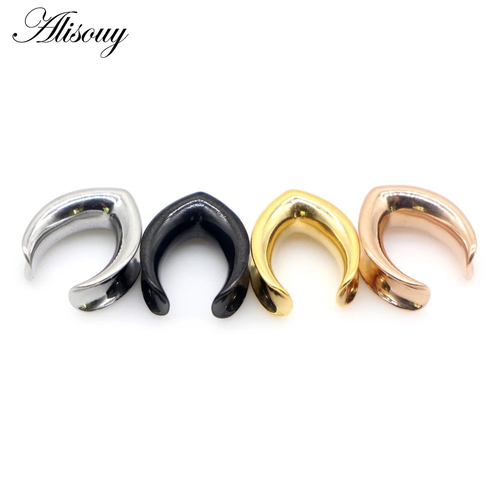 Alisouy 2 Chiếc 6Mm-30Mm Giọt Nước Bóng Thép Không Gỉ Tai Đường Hầm Giãn Nở Yên Xe Tai Đồng Hồ Đo tai Nghe Nhét Tai Khuyên Cơ Thể Trang Sức