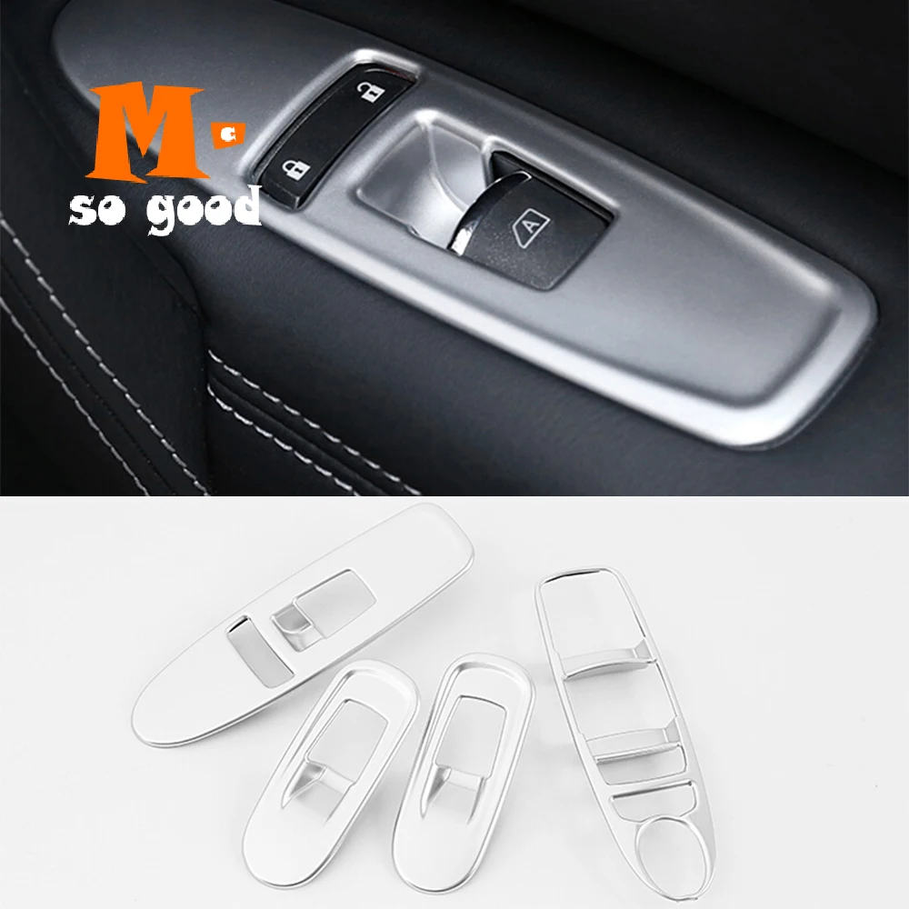 For NIssan Patrol Armada Y62 2017 2018 auto Accessories styling ABS Chrome Car Door and window glass lifting switch Cover Trim