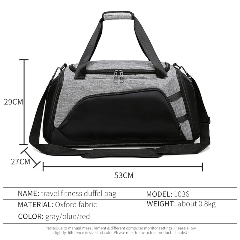 Multipurpose Travel Luggage Duffel Bags Sport Training Fitness Handbag with Shoes Pocket Pro Custom LOGO