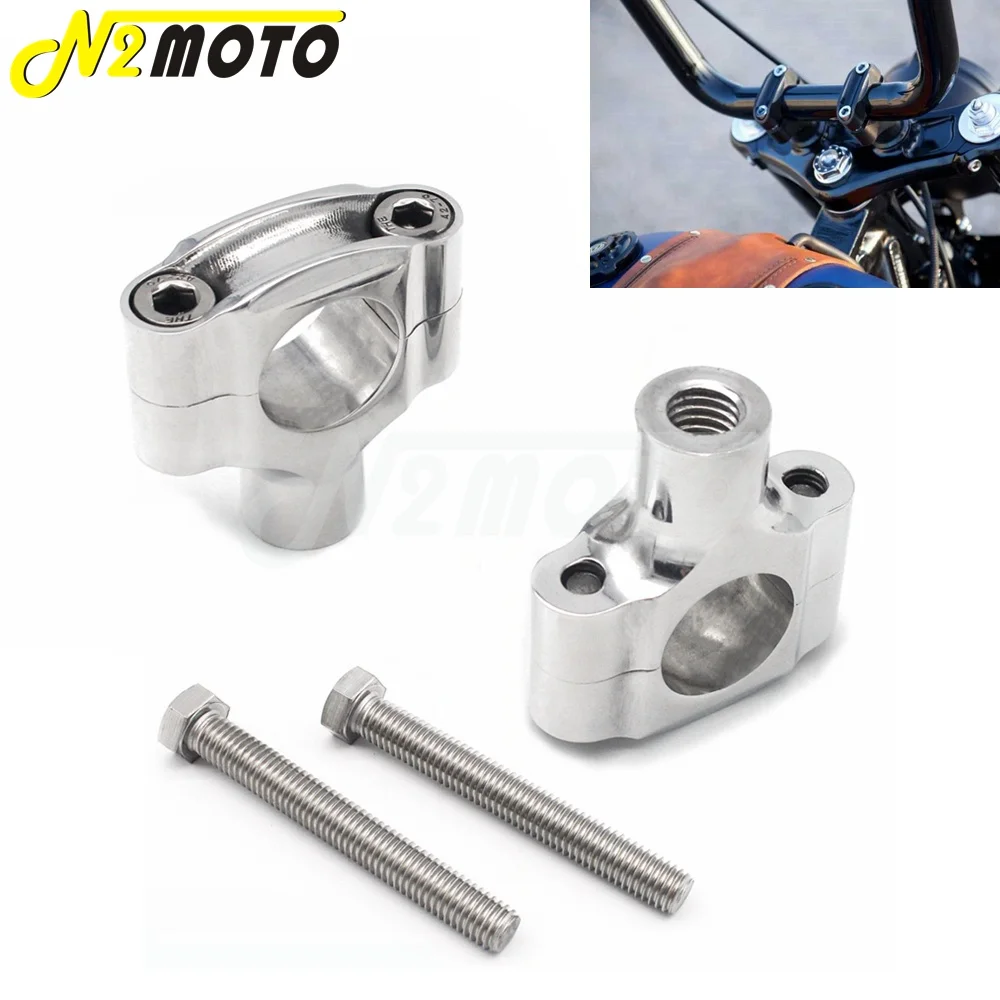 

Motorbike 25mm 1" Aluminium Handlebar Risers Bars Mount Clamps For Harley Dyna Softail Touring 883 R N C Sportster Iron Custom