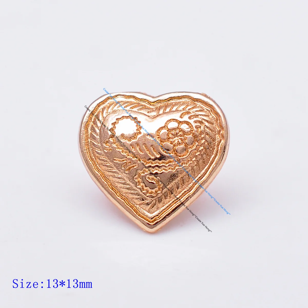 

20X Handmade Leather Craft Floral Engraved Gold Love Heart Belt Bag Conchos Fasteners Rivet Stud for Leather Rivetback