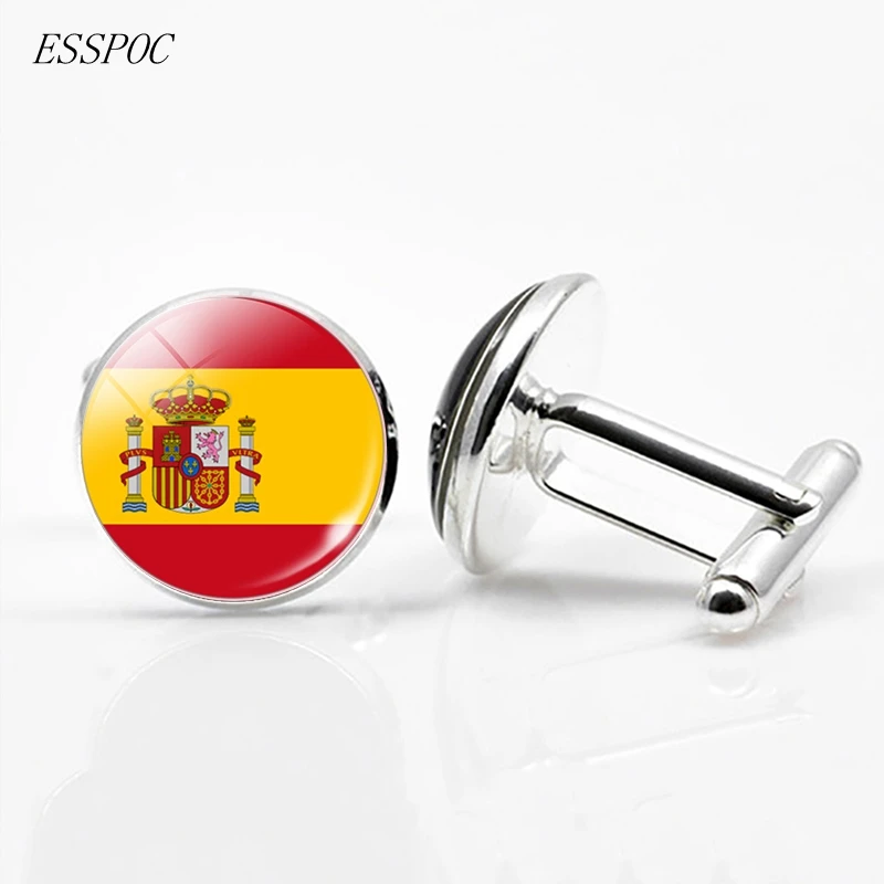 UK Flag Cufflinks Europe Country National Flag France Italy Spain Poland.Netherlands Russia Flag Men Wedding Cufflinks