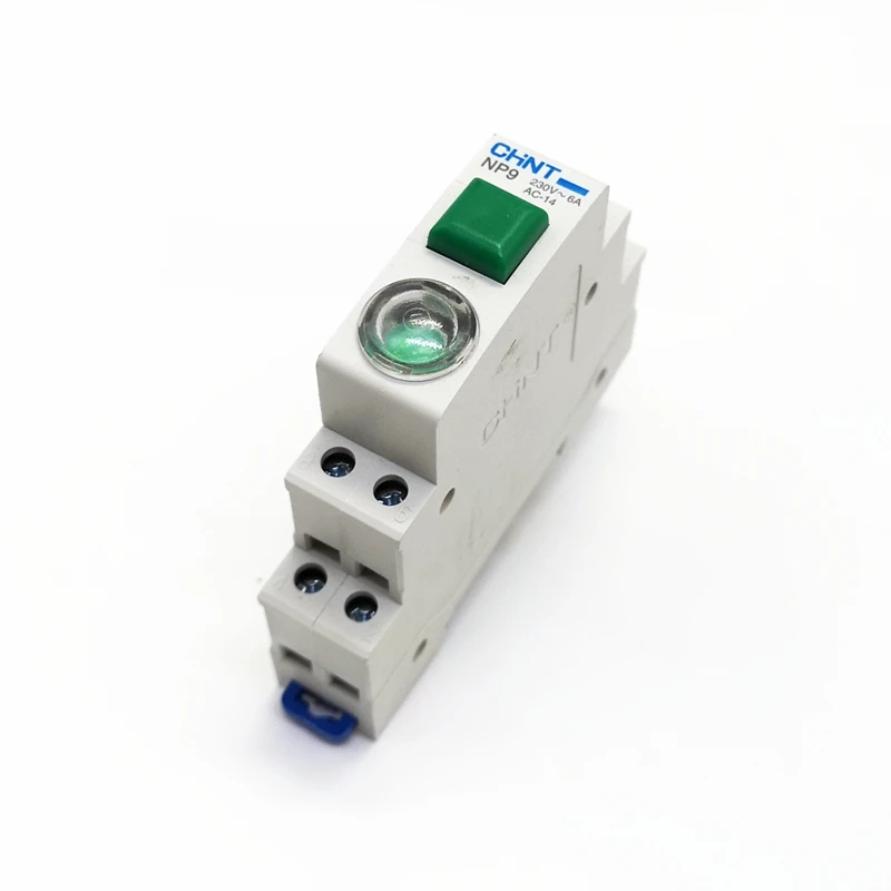 1 قطعة CHINT الدين السكك الحديدية جبل NP9 مجهار مع إشارة ضوء 2NO 1NC مجهار AC DC230V 24V