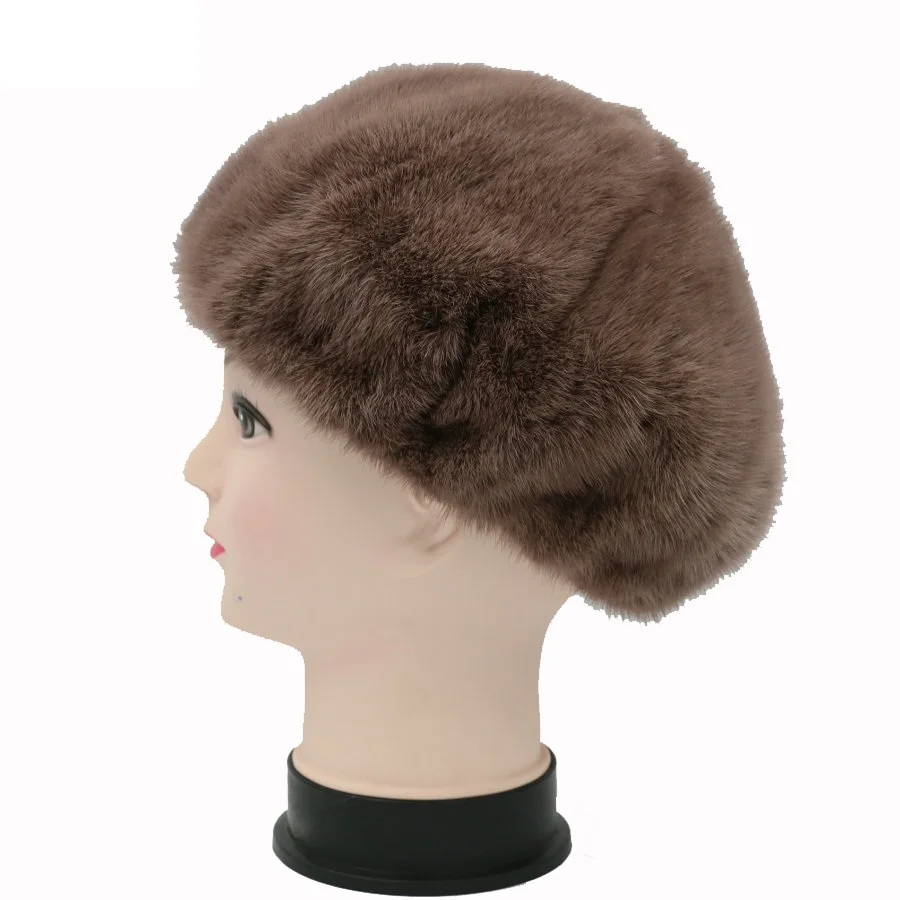 Real nature mink fur hat  for women,fashion warm solid hat from 2020