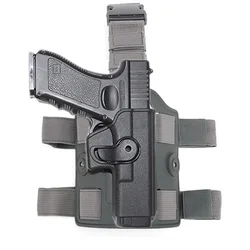 Coldre tático para arma de perna, coldre para coxa de airsoft, adaptador, acessório de caça para glock 17 1-4 gen, suporte de pistola