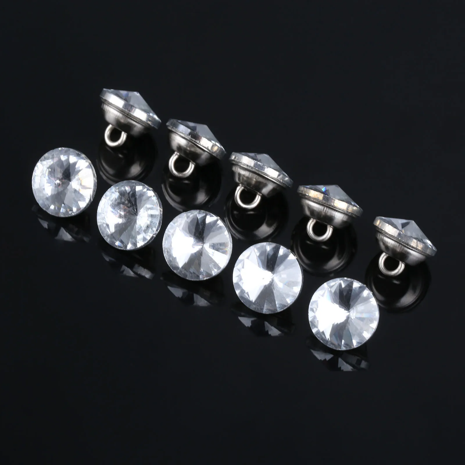 10Pcs Diamond Crystal Rhinestone Decorative Buttons 14mm Dia Sofa DIY Diamond Upholstery Headboard Buttons Sewing Wall Decor