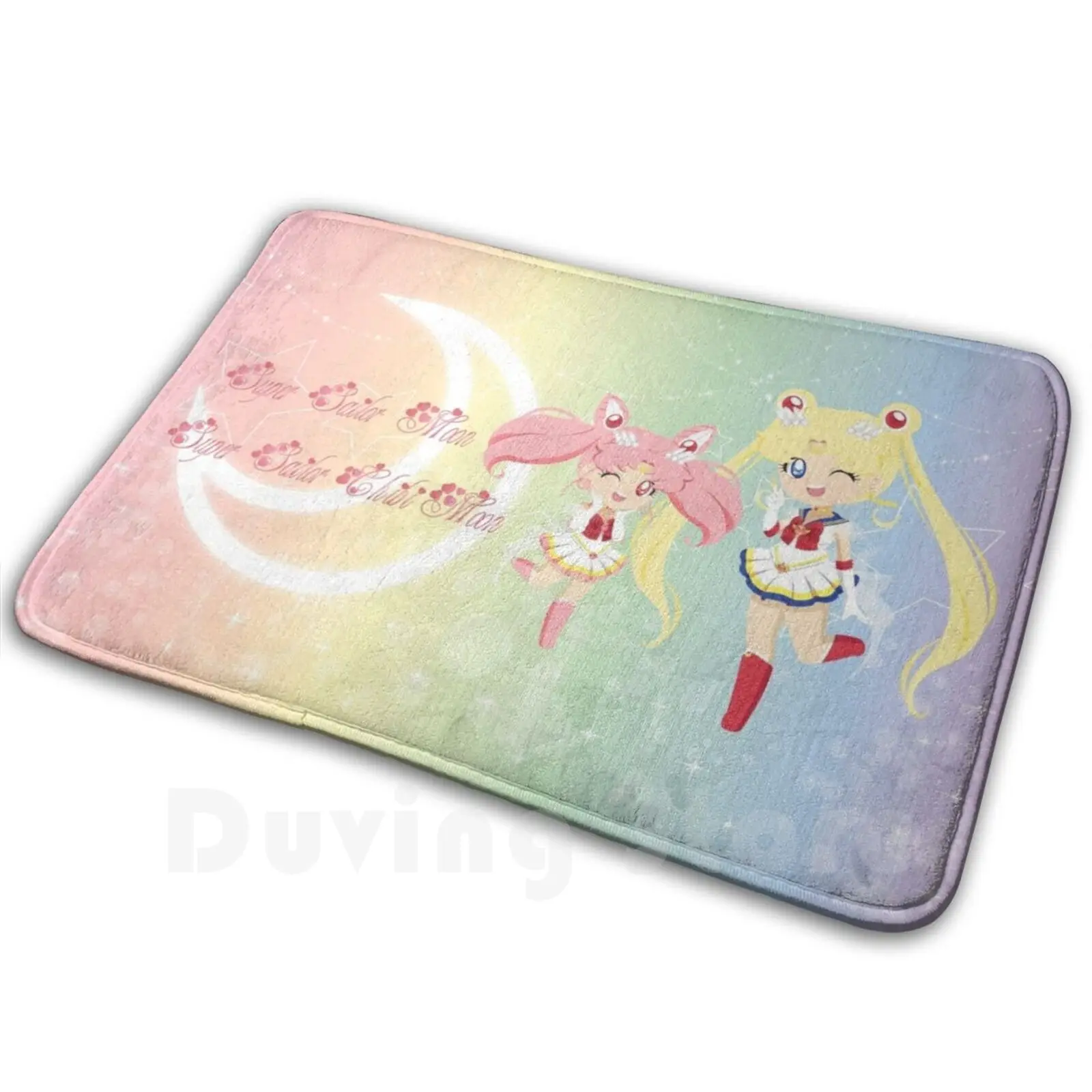 Super And Super Sailor Chibi Moon Carpet Mat Rug Cushion Soft Non-Slip Tsukino Usagi Chibiusa Bishoujo